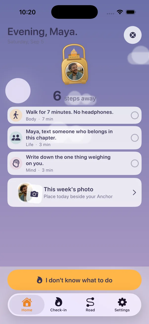 DepreScan Home screen in the Far stage