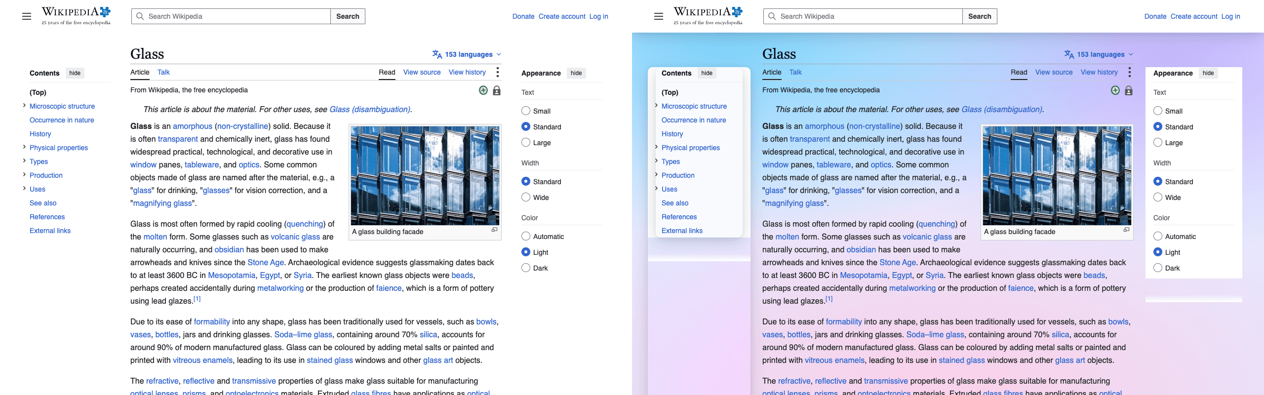 Wikipedia before and after Glassmode